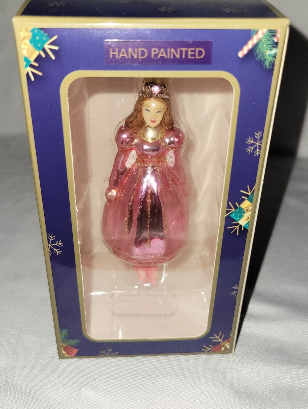 Hand-Painted Pink Glass Princess Ornament The Immersive Nutcraker